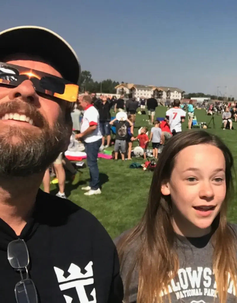 Mark Martin and Jaymee during the solar eclipse